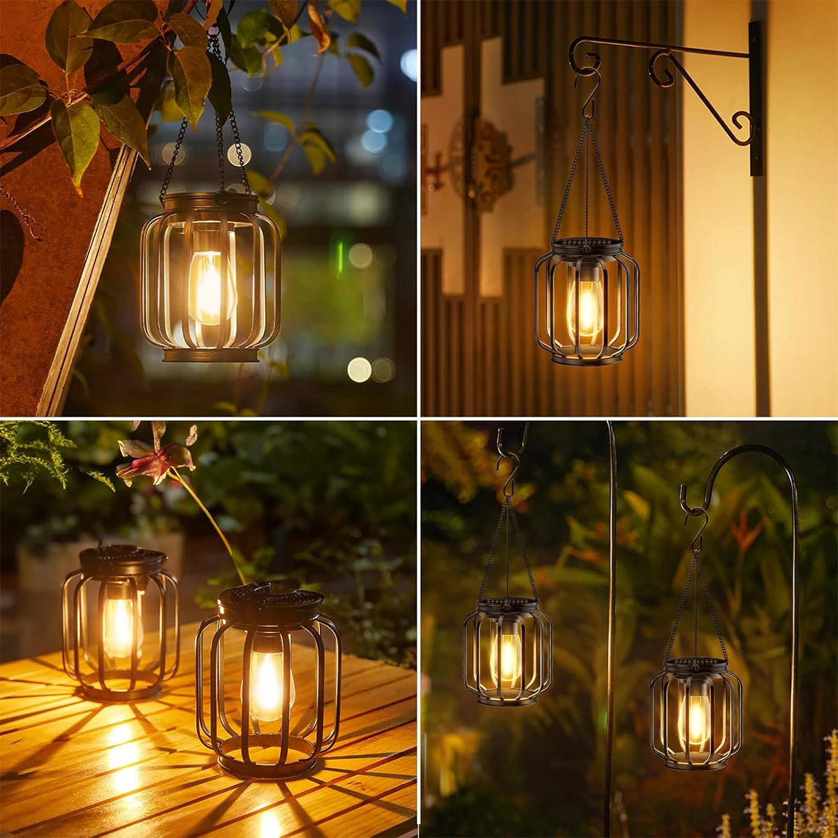 Solar Lantern LED Light – 3000 K Daylight Sensor, Outdoor Waterproof
