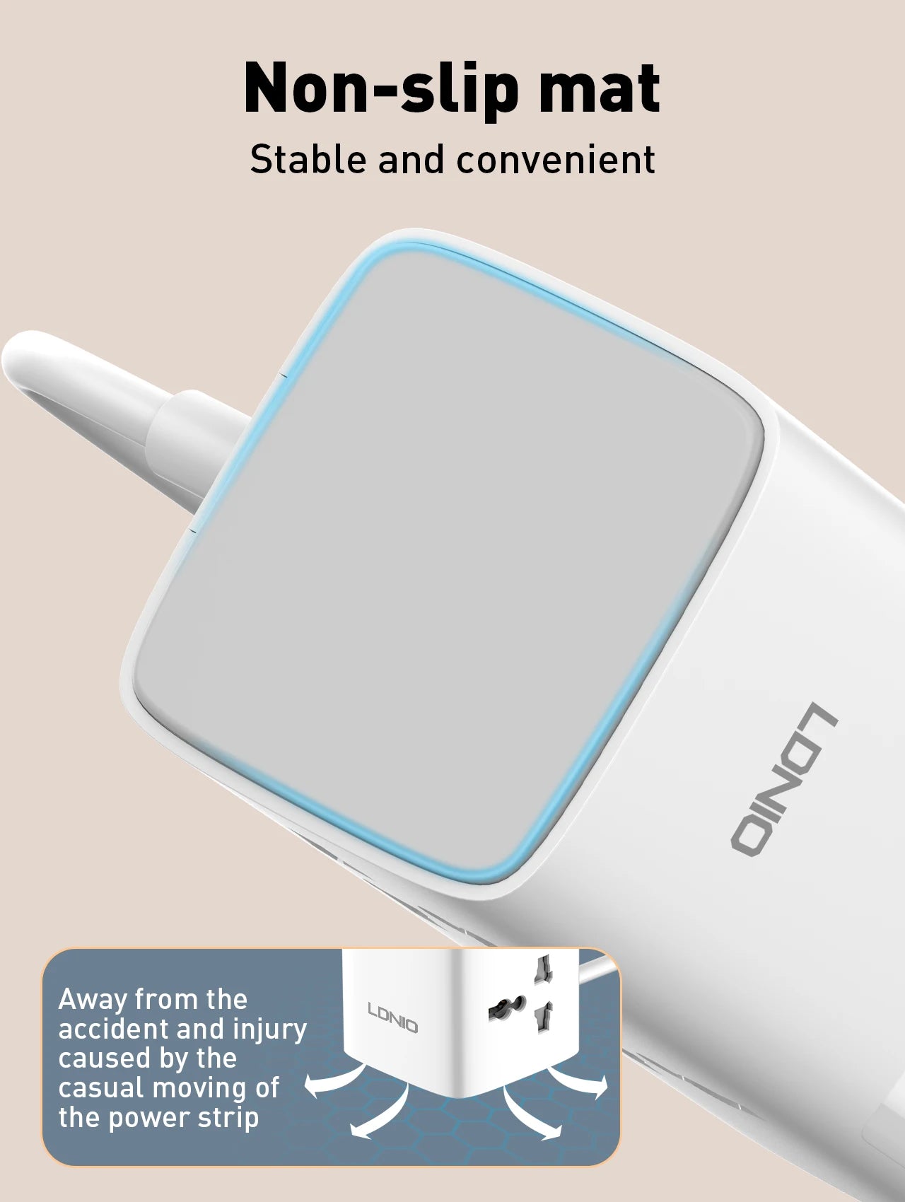1-Tower 4 Way Outlets Socket 70W USB Multi Power Strip Vertical 2m Extension Power Cord UK EU US AU Plug with Overload Protector