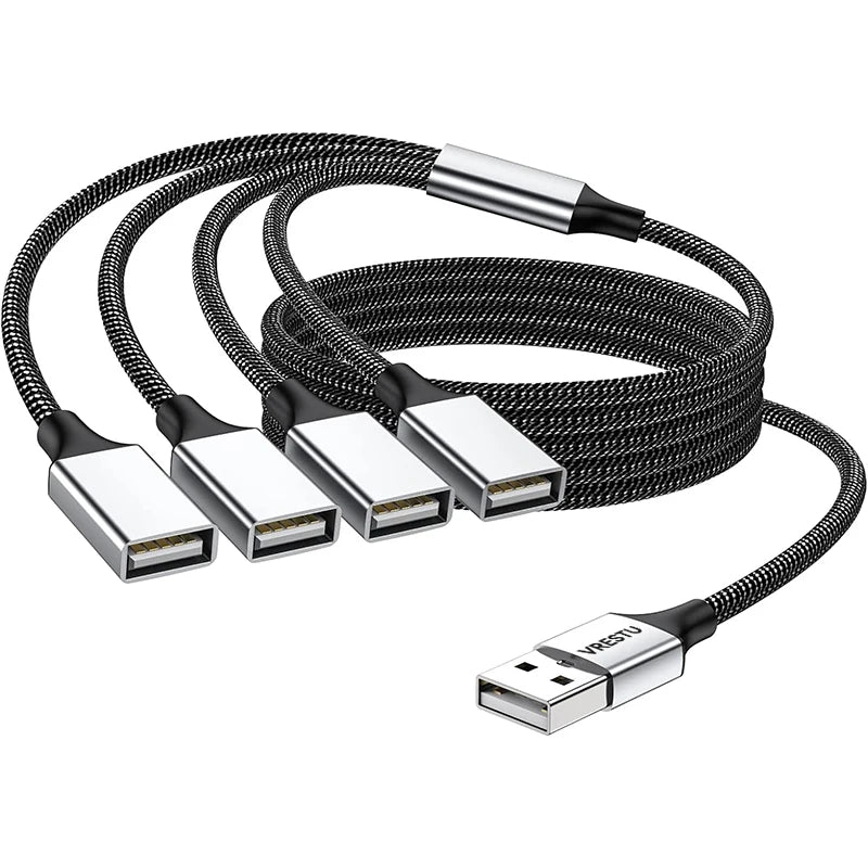 4-USB to 3 USB 2.0 HUB Dual 4Port Multi Splitter Adapter OTG for PC Laptop Surface Computer Accessories USB A Extension Power Data
