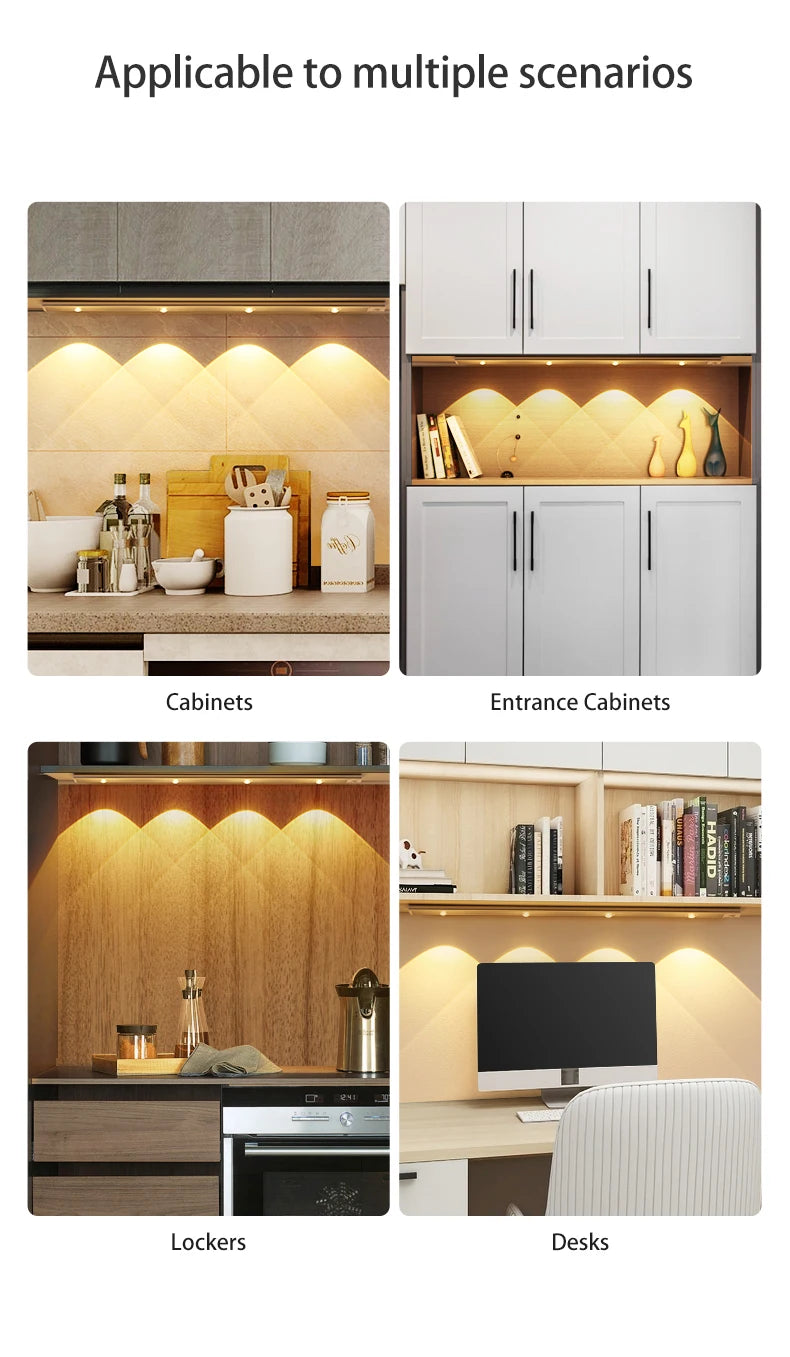 2-Motion Sensor Light LED Sensor Lamp Wireless Ultra Thin USB LED For Kitchen Cabinet Bedroom Wardrobe Indoor Lighting Night Light