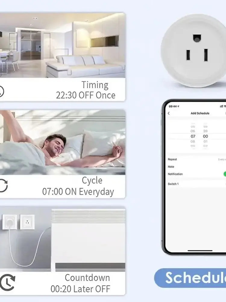2-Tuya Smart Wifi Plug US Standard Wireless Outlet 10A Remote Control Smart Home Appliances Work With Alexa Google Home