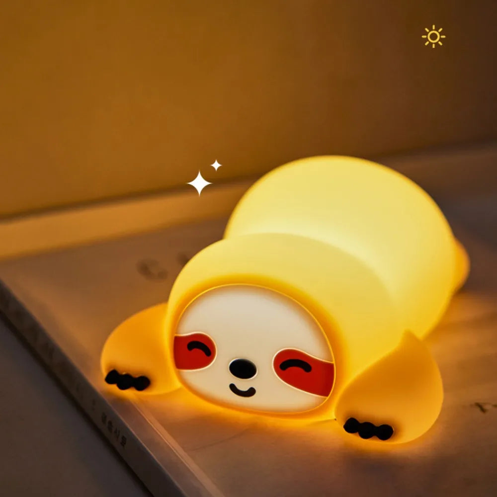Novelty Animal Silicone Night Light Fox Rabbit Nursery Nightlight Rechargeable Timing Touch Sensor Bedside Table Lamp For Room