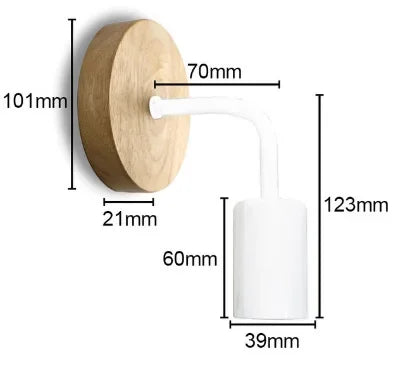 Vintage American Country Style Hemp Rope Wood Wall Light (E27, No Bulb)