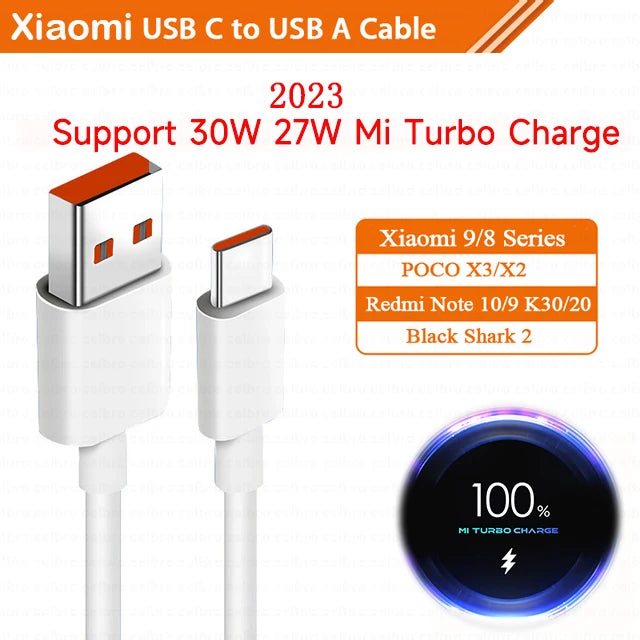 Xiaomi Original 6A Usb Type C Cable Charger 120w Turbo Tipo Fast Charging usbc For Mi 13 12 11 9 Poco Redmi Note 10 Pro K30S Cab