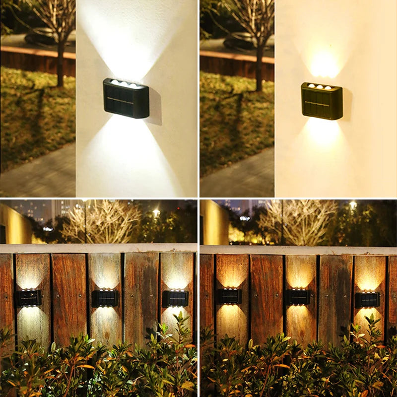 2-Solar LED Light, Outdoor Waterproof Wall Lamp, Dusk to Dawn Fence Lighting for Summer Garden Yard Porch Walkway Camping Home Dec