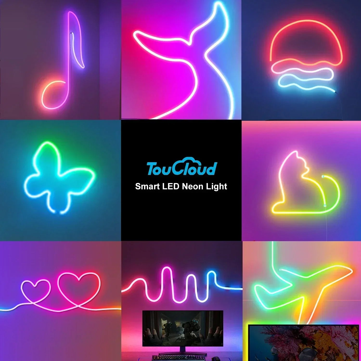 RGBIC Neon Strip Light Bluetooth Neon Led Strip Lights Smart 1M 2M 3M 5M Waterproof RGBIC Flex Ribbon Led Tape Music Sync