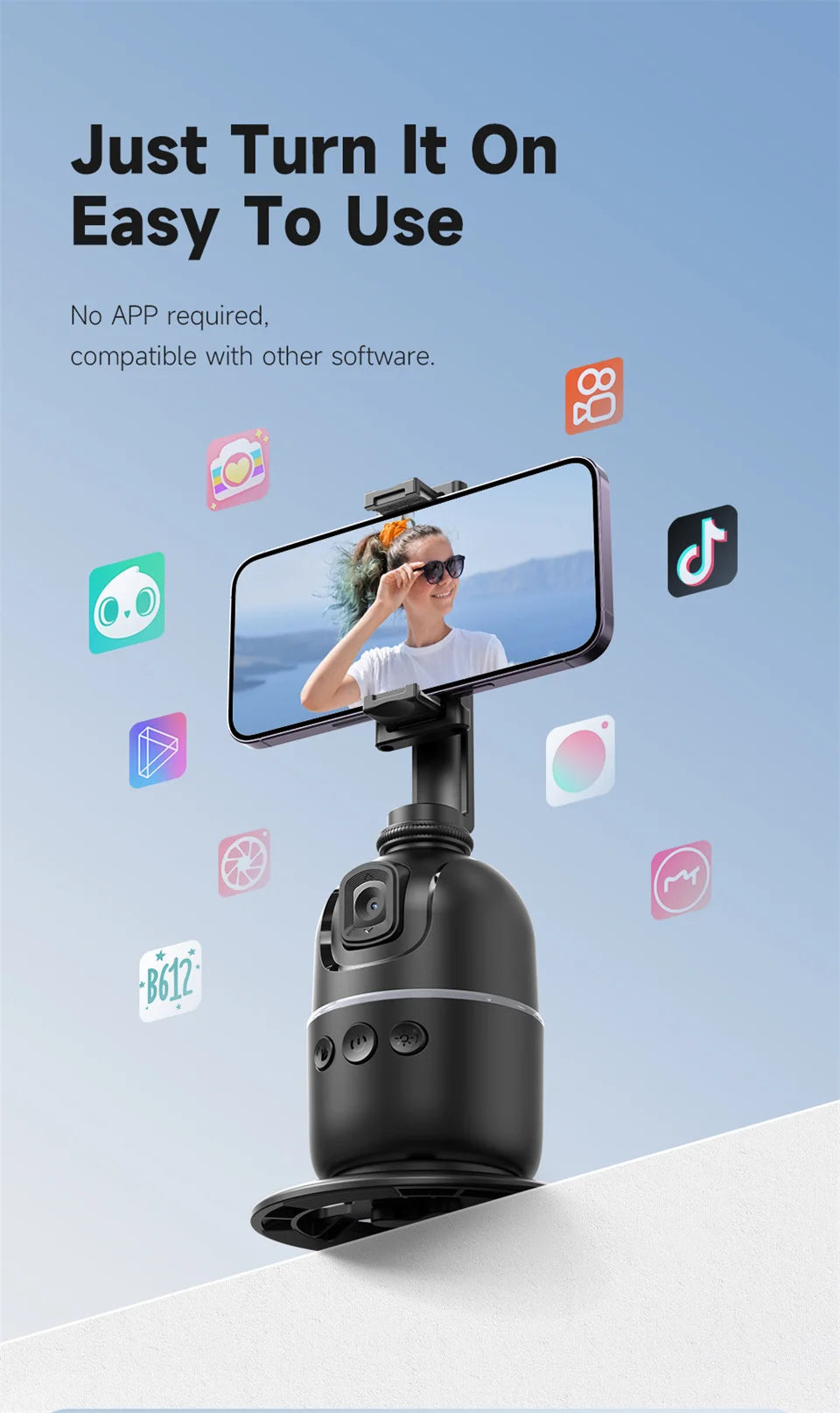FGCLSY P03 Gimbal Stabilizer for Mobile Phone AI 360 Follow Selfie Stand Face Tracking Desktop Gimbal for Cellphone and Cameras
