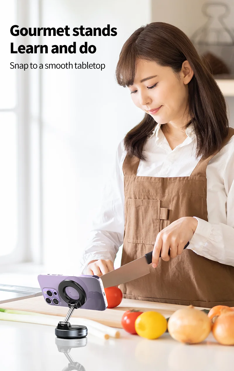 Car Mount Electric Vacuum Magnetic Holder Foldable Strong Suction Stand For Cell Phone For iphone 12 13 14 15 16 Live Streaming