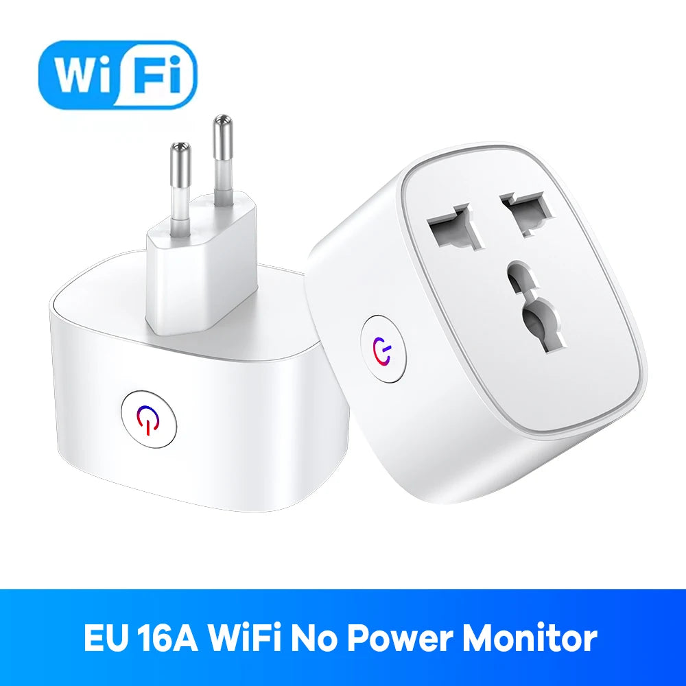 2-16A Smart Plug EU UK US Energy Monitor WiFi Socket Remote Control Timer Alexa Google Home for Electrical Socket Accessories