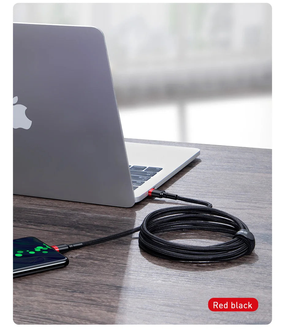 4-Baseus USB-C to USB-C 100W Fast Charging Cable – 5A PD Quick Charge for MacBook, Apple , Samsung