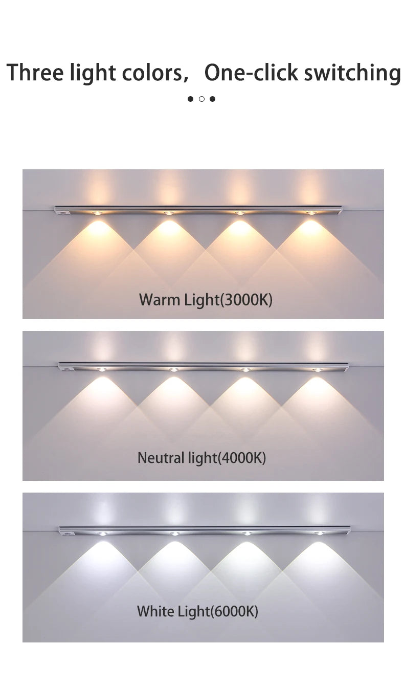 2-Motion Sensor Light LED Sensor Lamp Wireless Ultra Thin USB LED For Kitchen Cabinet Bedroom Wardrobe Indoor Lighting Night Light