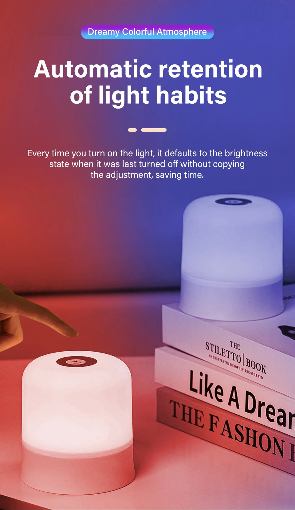 Best Touch LED Night Light USB Table Lamps Rechargeable Dimmable Bedside Light for Bedroom Decor Home Christmas Gift Child Night Lamp | LenxPlugs