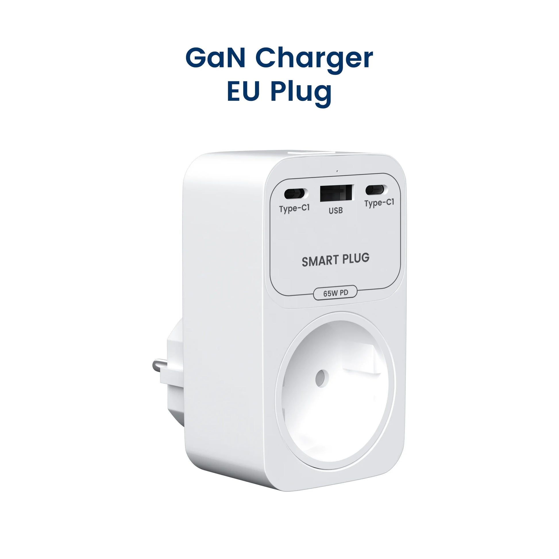 2-GIRIER Tuya Smart WiFi Power Plug with GaN Fast Charger 65W PD Fast Charging USB-A USB-C Ports EU/FR/UK/US Plug Works with Alexa