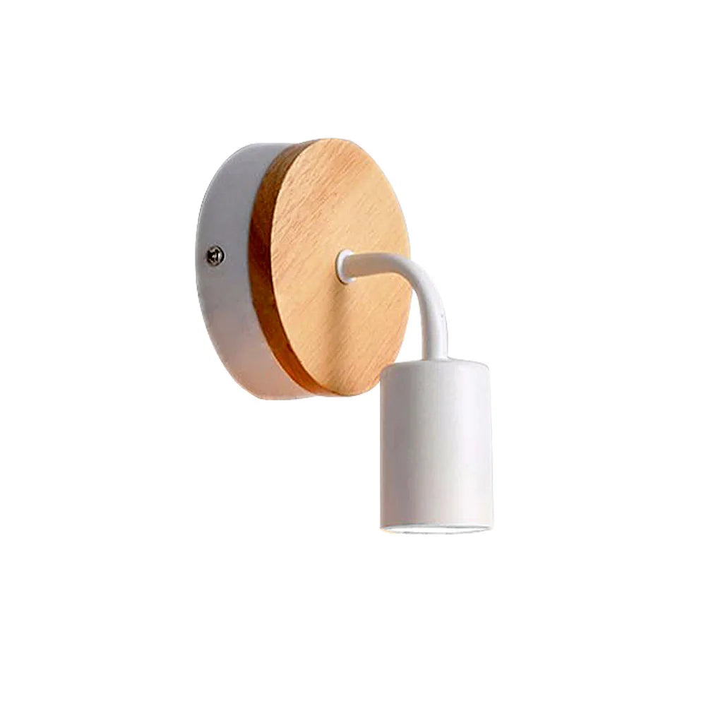 Wood Vintage Industrial Wall Lamp (E27 EU Plug)