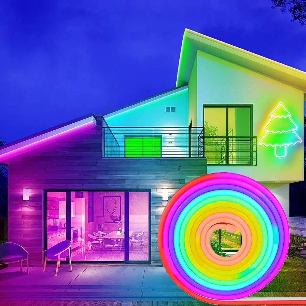 RGBIC Neon Strip Light Bluetooth Neon Led Strip Lights Smart 1M 2M 3M 5M Waterproof RGBIC Flex Ribbon Led Tape Music Sync