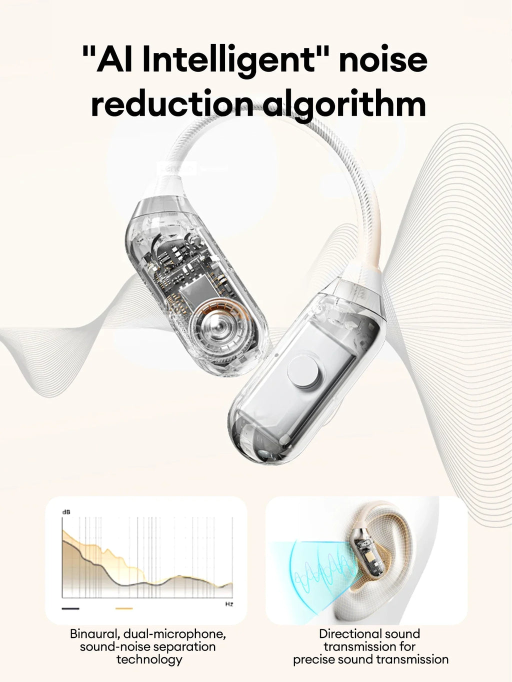 Lenovo LE503 OWS Bone Conduction Wireless 6.0 Bluetooth Headphones HD Stereo Music Game Earphones Noise Cancelling Sport Earbuds