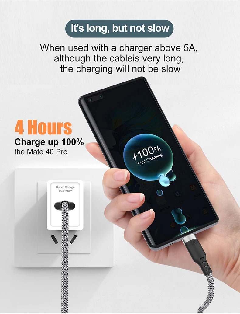 4-YUAIJA 3-in-1 Braided Fast Charging & Data Sync Cable – Lightning / Type-C / Micro USB (6A Max)