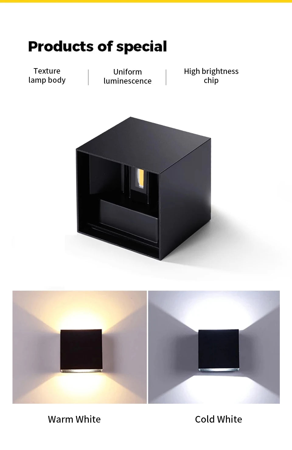 LED Modern Wall Lamp AC110V 220V 6W Cold White/Warm White Adjustable Surface Mounted Cube Led Garden Porch Light Indoor Outdoor
