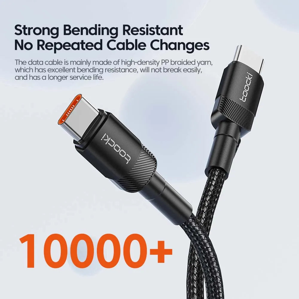4-Toocki USB-C to USB-C 100W Fast Charging & Data Cable – PD 3.0 / QC 4.0 | Braided Type-C Cable