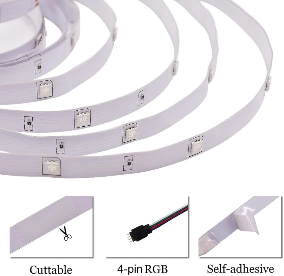 5m10m20m30m LED strip lamp music synchronization RGB Led strip lamp is used for indoor decoration of room and family party, and