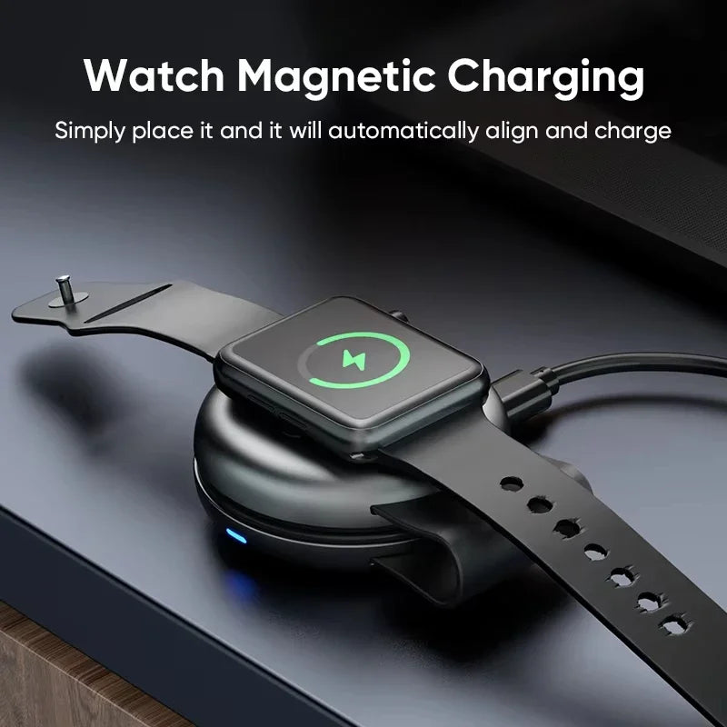 Mini Travel Charger Wireless Charging 3 in 1 Portable Foldable Fast Charger Dock for IPhone 16 15 14 AirPods Apple Watch