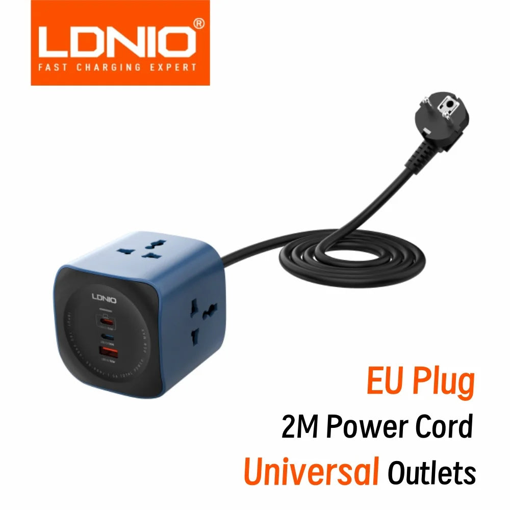 1-LDNIO Cube Power Strip 65W Charging Stations 2M Electric Extension Power Cord Uk Us Eu Plugs Adapter Usb Socket Surge Protector