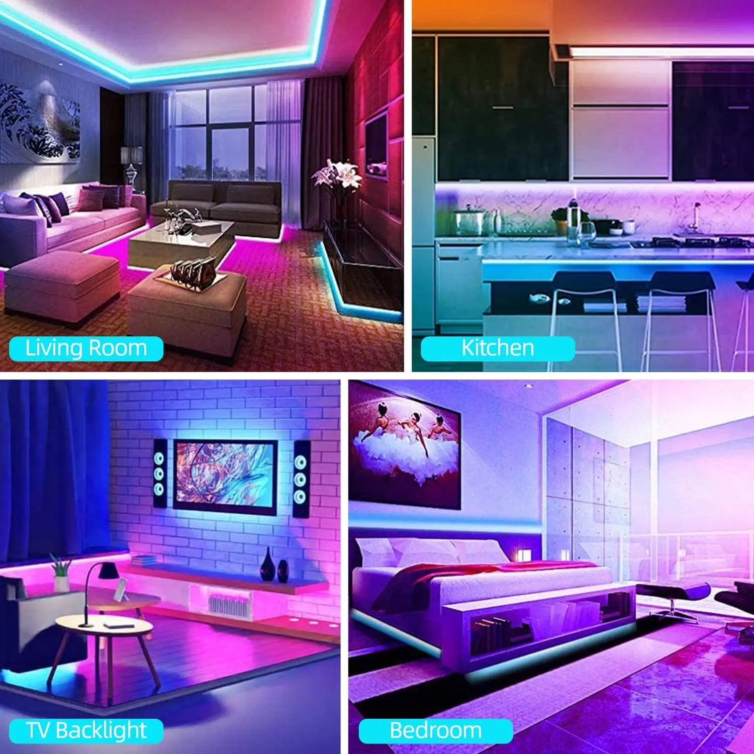 5m10m20m30m LED strip lamp music synchronization RGB Led strip lamp is used for indoor decoration of room and family party, and