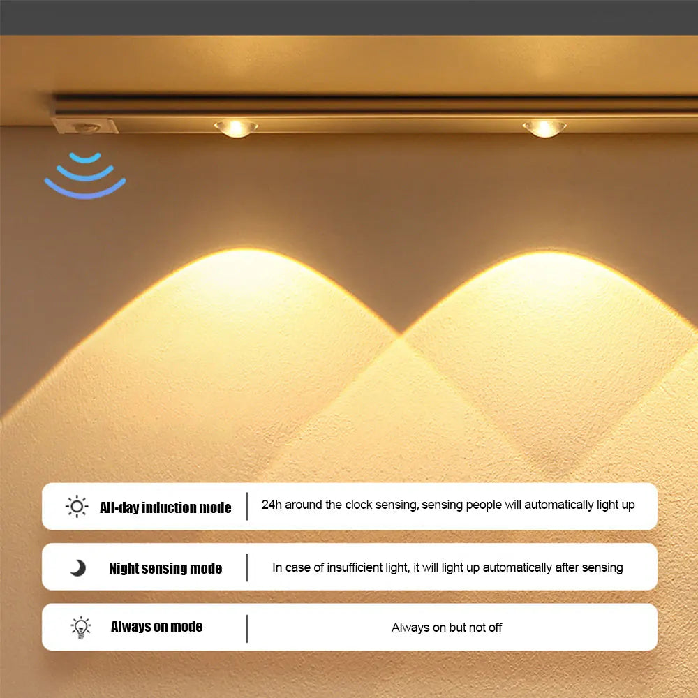 2-Motion Sensor Light LED Sensor Lamp Wireless Ultra Thin USB LED For Kitchen Cabinet Bedroom Wardrobe Indoor Lighting Night Light