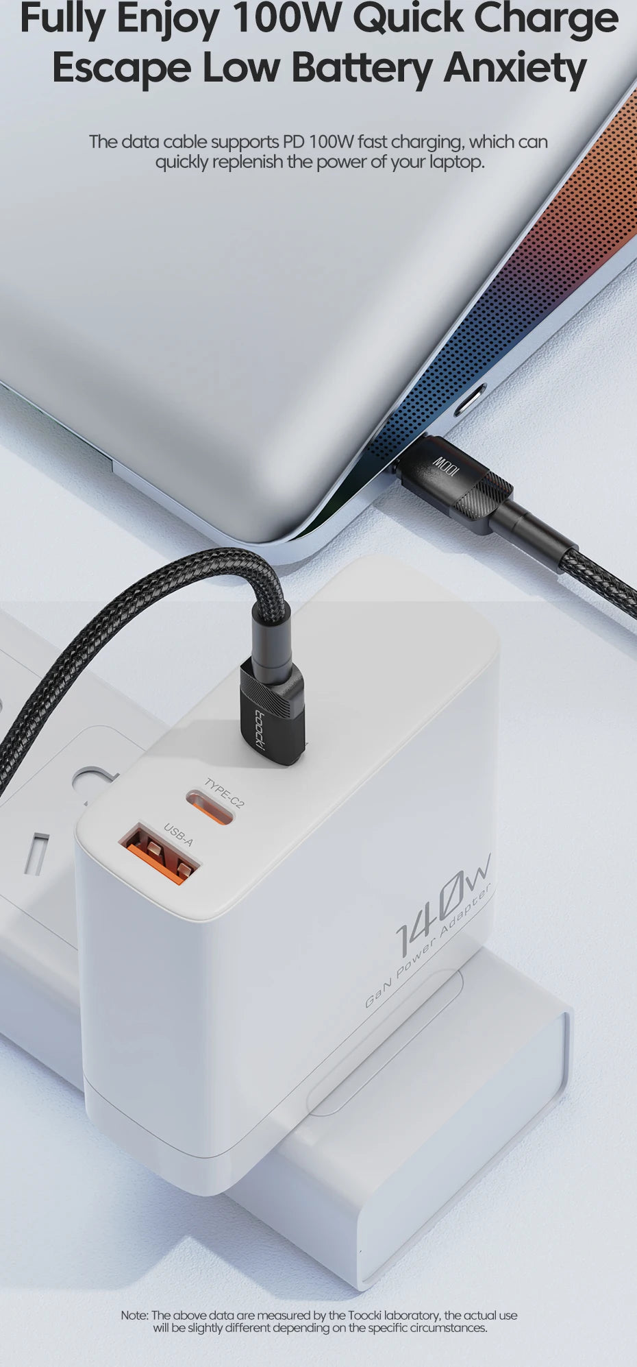 4-Toocki USB-C to USB-C 100W Fast Charging & Data Cable – PD 3.0 / QC 4.0 | Braided Type-C Cable