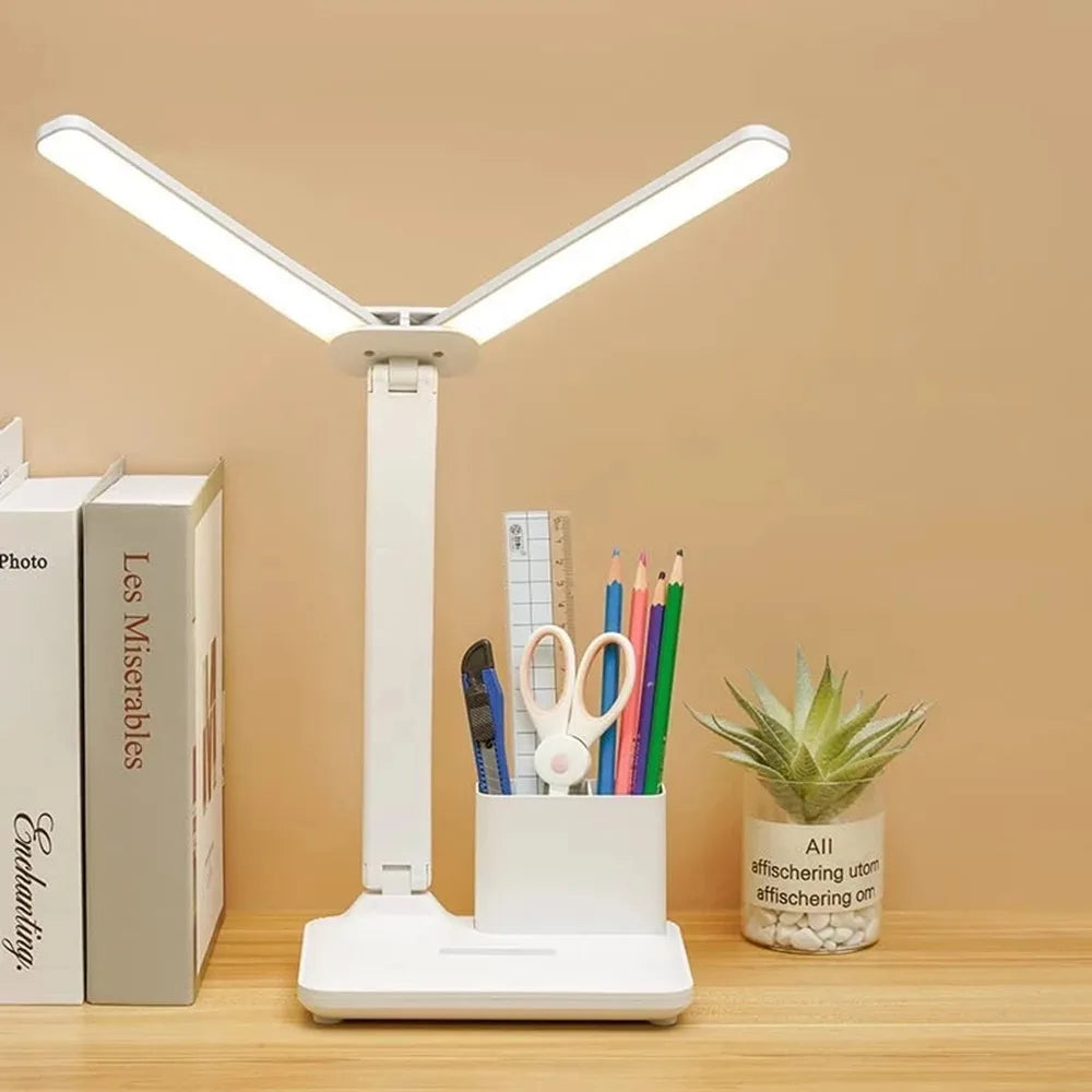 LED USB Dimmable Touch Foldable Table Lamp (Calendar, Clock & Temperature)