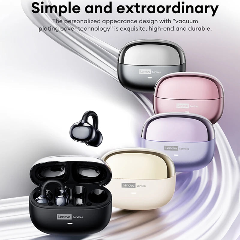 Original Lenovo LE302 Wireless Headphones Ear Clip Bluetooth 6.0 Earphones HIFI Stereo Music Call Game Noise Cancelling Earbuds