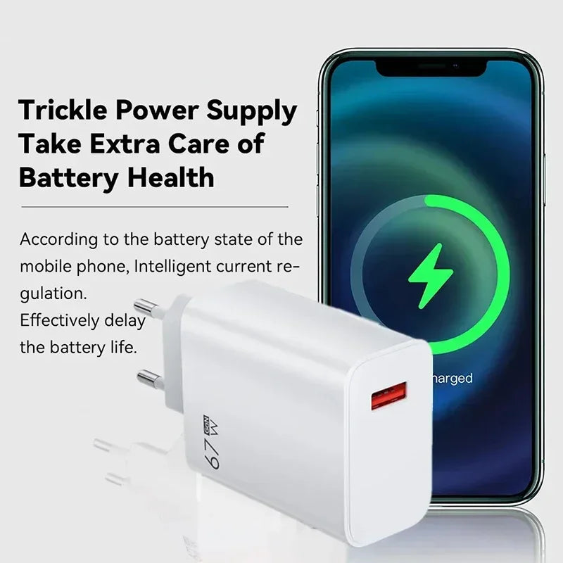 4-67W USB Fast Charging Charger With 6A Type C Cable For Xiaomi 14 Ultra Pro Redmi Note 13 Pro X5 F5 Pro Mobile Phone Wall Adapter