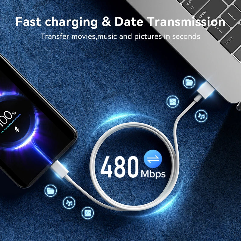 Xiaomi Original 6A Usb Type C Cable Charger 120w Turbo Tipo Fast Charging usbc For Mi 13 12 11 9 Poco Redmi Note 10 Pro K30S Cab