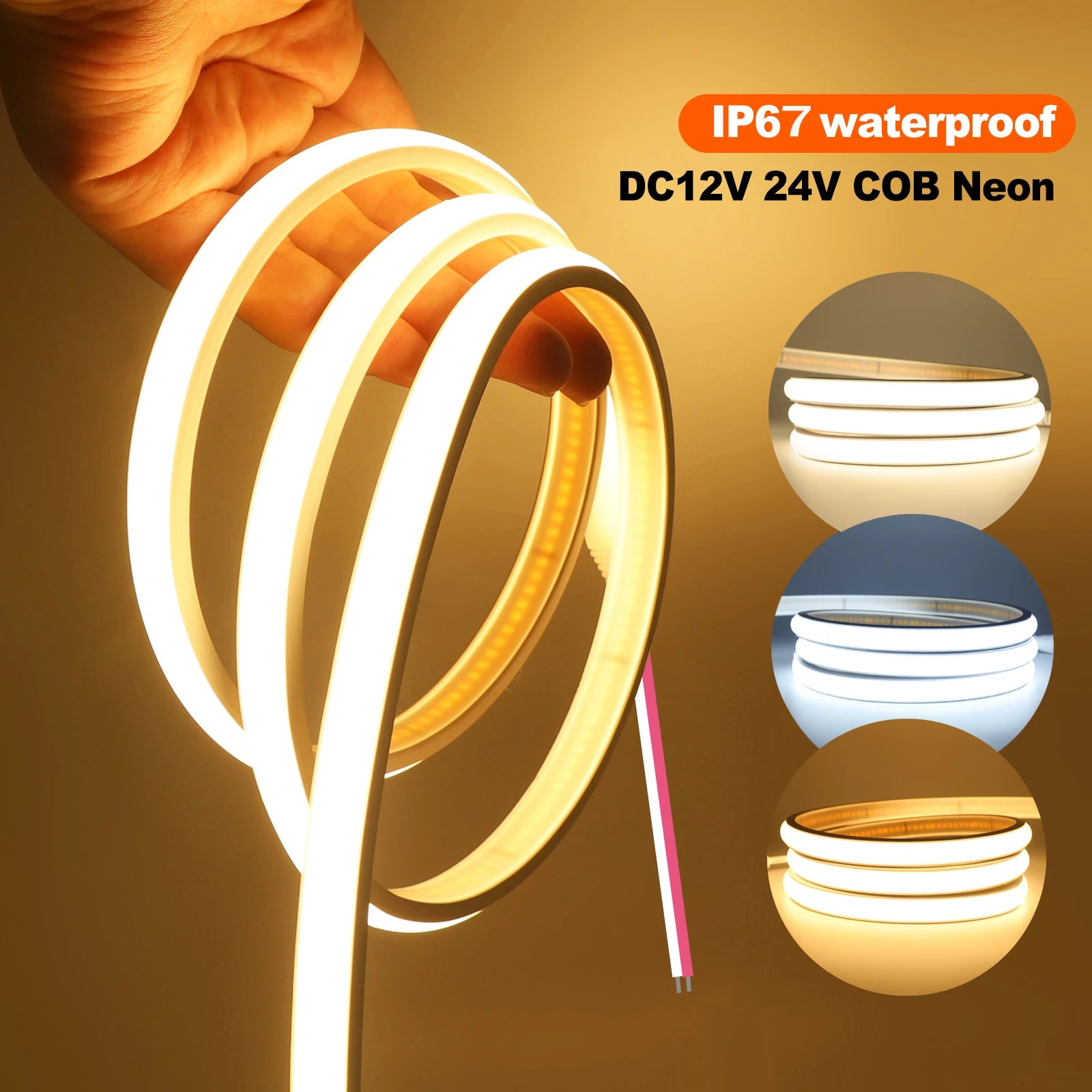 Premium LED COB Light Strip - Touch Dimmer Flexible Lighting Solution