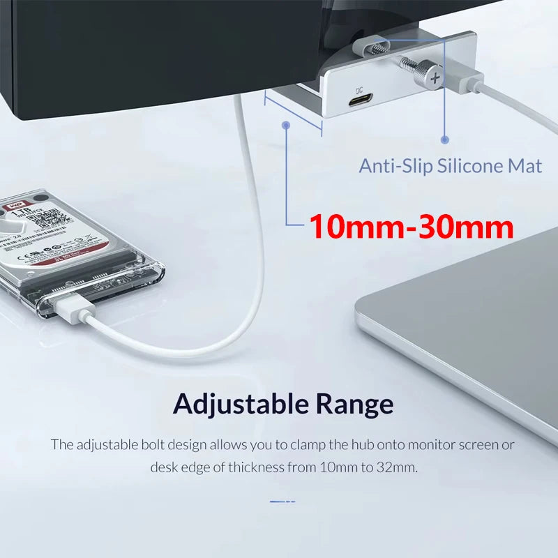 10Gbps HUB USB3.2/3.0/2.0 Splitter Adapter Universal External Multi Clip Dock For iMac Macbook Lenovo Desktop PC Accessories