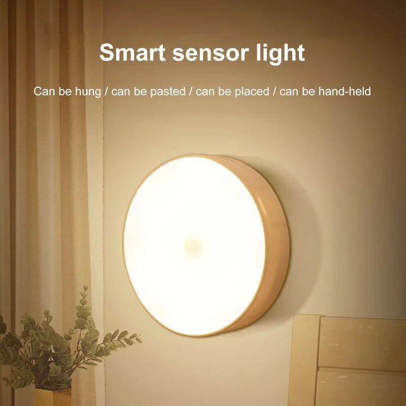 2-LED Smart Human Body Sensor Night Lamp Emergency Automatic Lighting USB Charging Wireless Magentic Suction Use Night Light