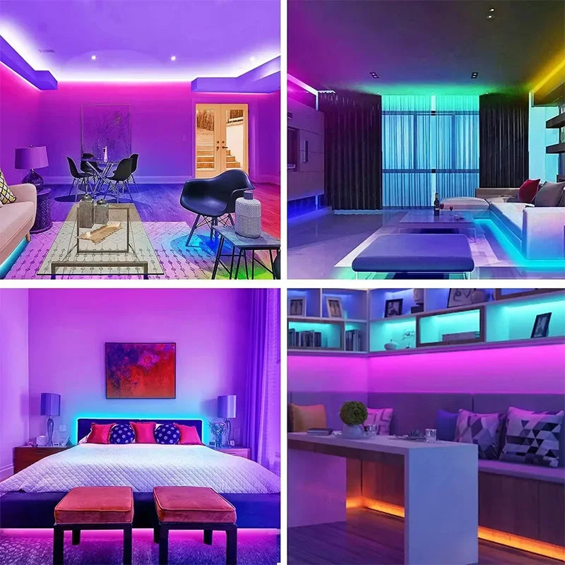 1-30M USB 5V LED Strip Lights With Bluetooth 24Keys Remote Control RGB Flexible Lamp Tape For Room Decoration TV Backlight Diode