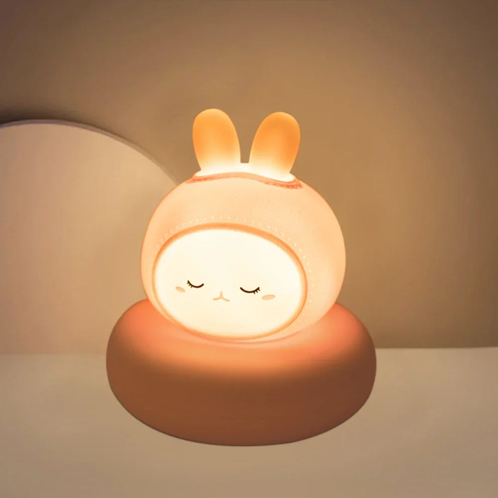 Cute Animal Night Light | Novelty 3-Level Dimmable Nursery Nightlight | USB Rechargeable Table Lamp for Breastfeeding, Toddler, Baby