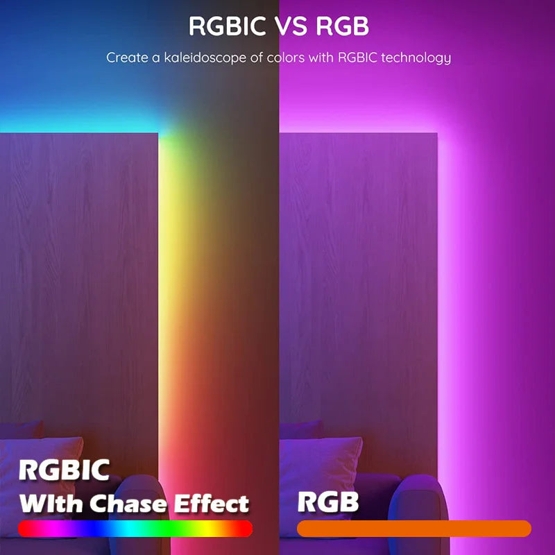 RGBIC Neon Strip Light Bluetooth Neon Led Strip Lights Smart 1M 2M 3M 5M Waterproof RGBIC Flex Ribbon Led Tape Music Sync