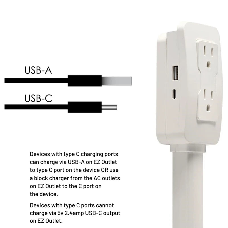 Power Socket Expander 2 Sockets 180° Rotation Stretchable Length Punch-free Power Strip Electrical Socket Extension Cord
