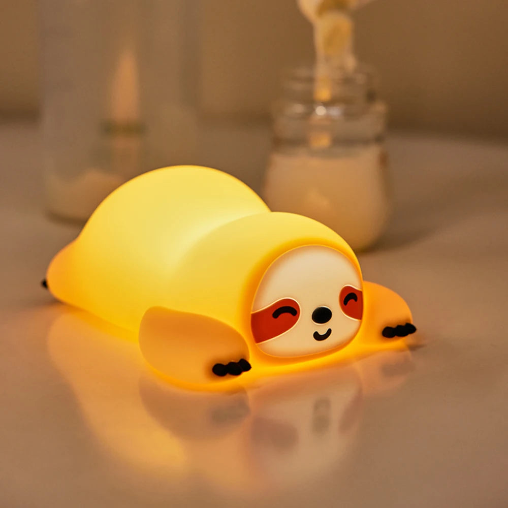 Novelty Animal Silicone Night Light Fox Rabbit Nursery Nightlight Rechargeable Timing Touch Sensor Bedside Table Lamp For Room