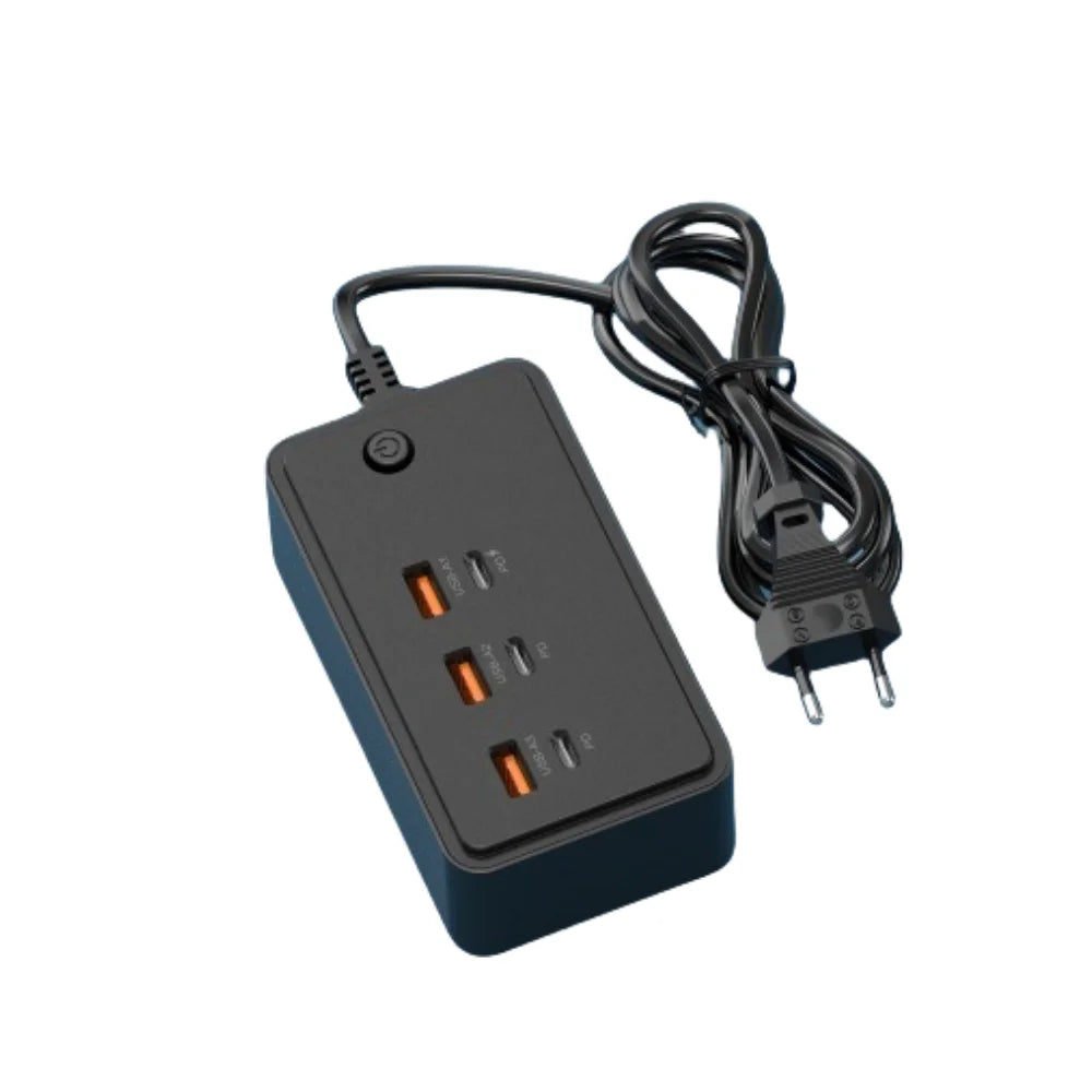 35W Multifunction USB Type C Quick Charge Power Socket with Telescopic Holder 3USB3PD Fast Charging Power Strip For Phone Tablet