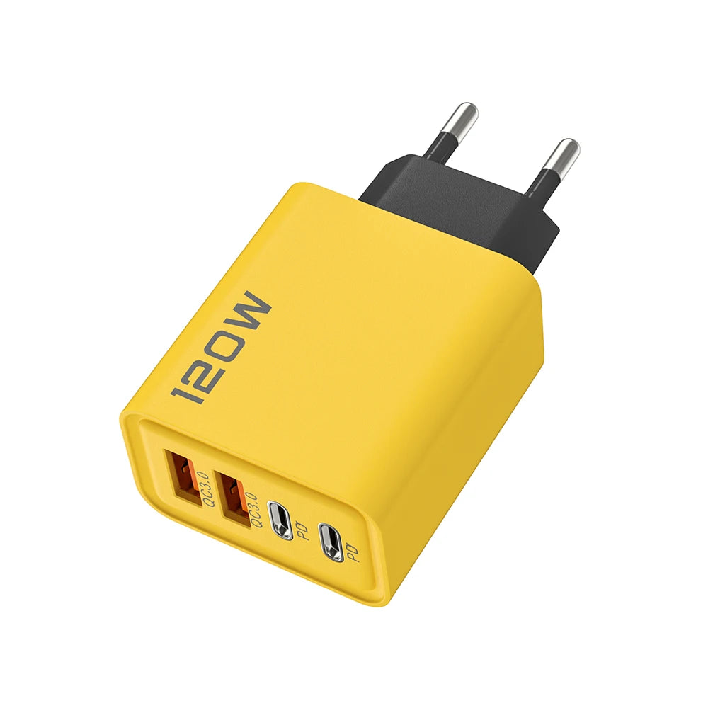 4‑Port USB‑C PD & QC 3.0 Wall Charger – Fast Charging Adapter for iPhone, Samsung