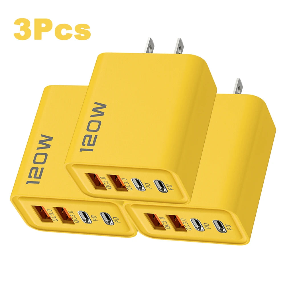 4‑Port USB‑C PD & QC 3.0 Wall Charger – Fast Charging Adapter for iPhone, Samsung