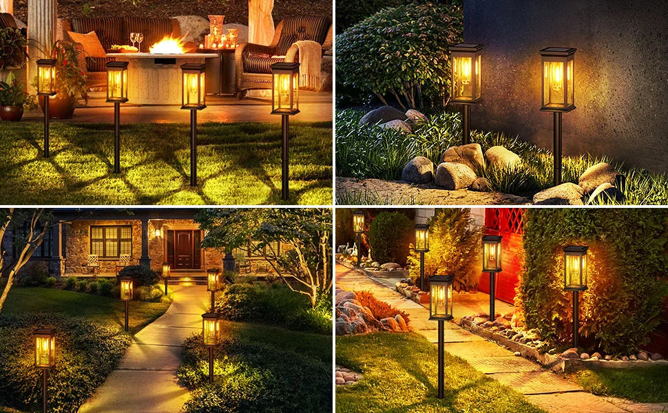 2, 6, 12 Pack Upgraded Solar Lights | 2700K Warm White | Super Bright, 12hrs for Yard, Garden, Walkway