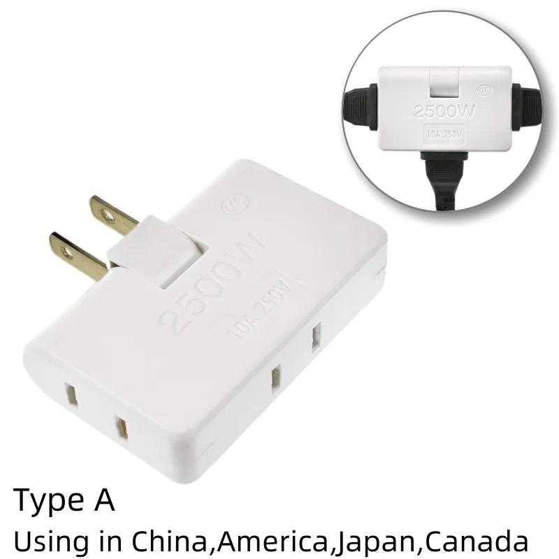 4 in 1 Wall Outlet Extension US Electrical Socket 180 Degree Plug Adapter Mexico Canada Travel Aadapter Portable Power Converter