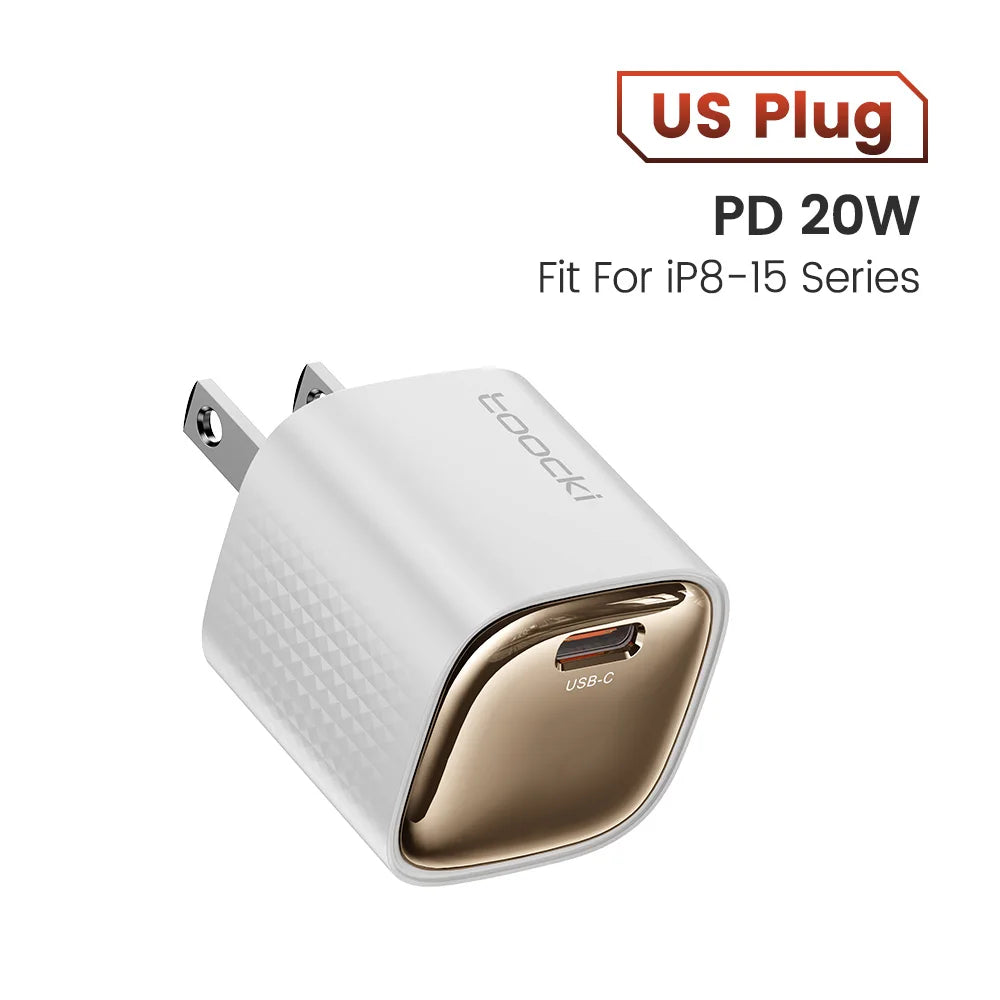 4-Toocki PD 20W USB C Charger Quick Charge QC3.0 Fast Type C Charger for iPhone 15 14 13 12 11 Pro Max iPad Portable USB C Charger