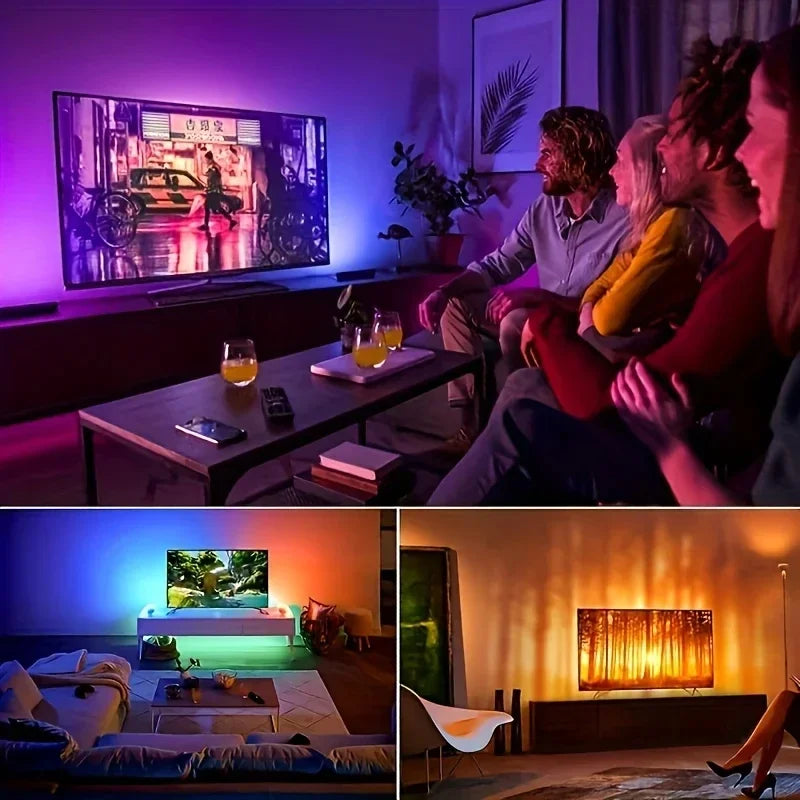 1-30M USB 5V LED Strip Lights With Bluetooth 24Keys Remote Control RGB Flexible Lamp Tape For Room Decoration TV Backlight Diode