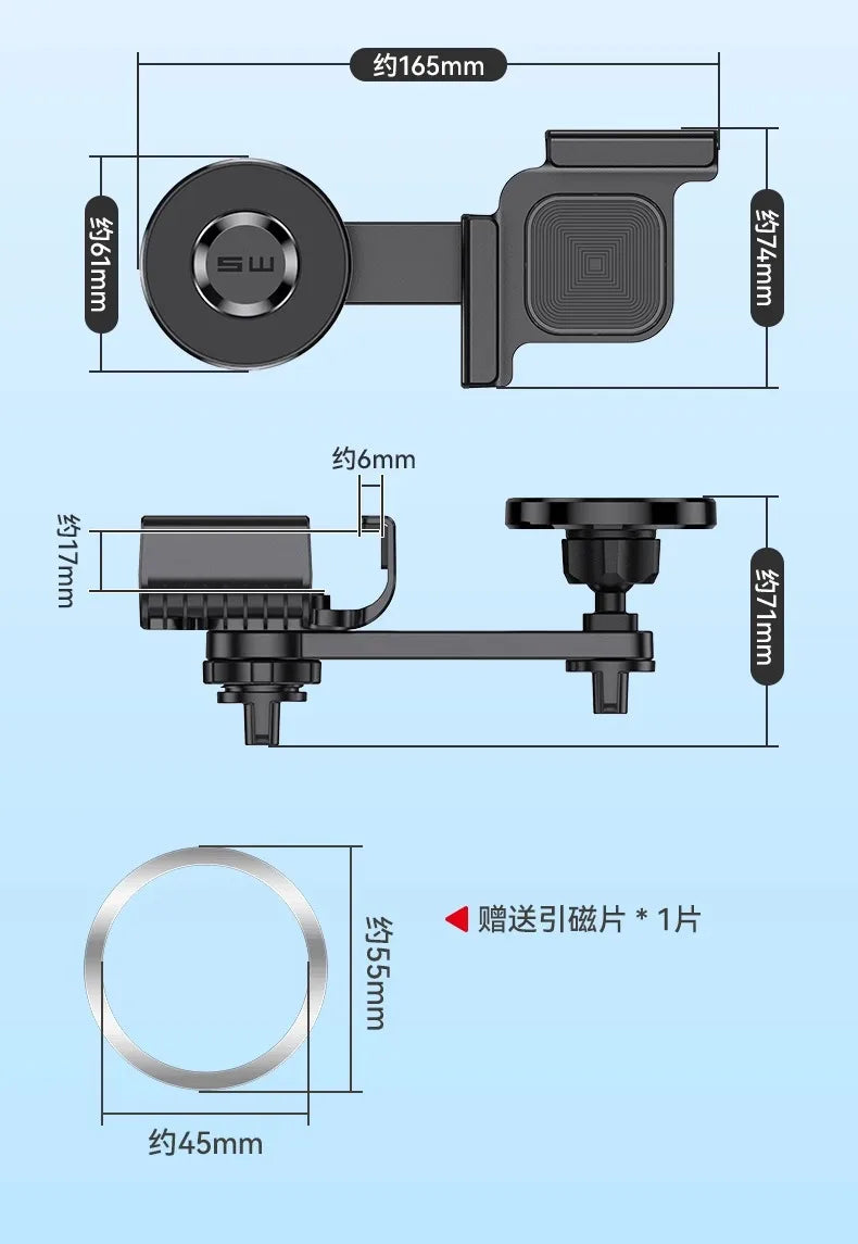 Magnetic Car Phone Holder for Tesla Model 3/Y/X/S Car Display Screen Side 360 Degree Rotation Car Mount for IPhone 12 13 14 15