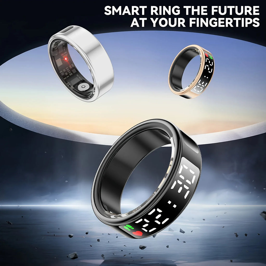 Smart ring, multiple sports modes, sleep tracking, step counting, remote photography, unisex, sports ring with charging box